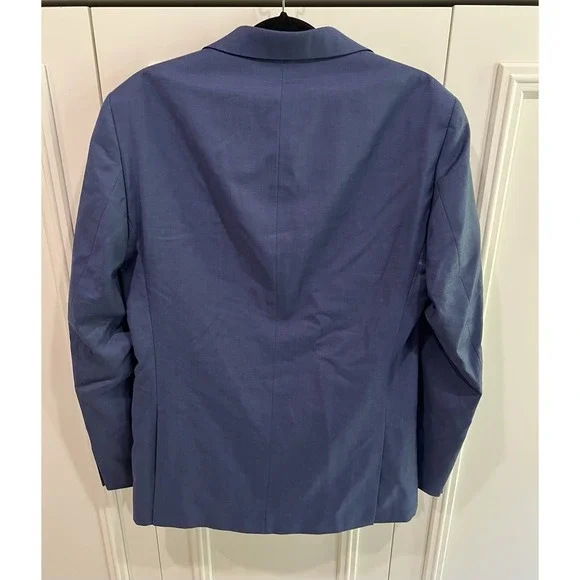 Calvin‎ Klein Navy Slim Fit Stretch Wool Blazer Sport Coat Jacket
